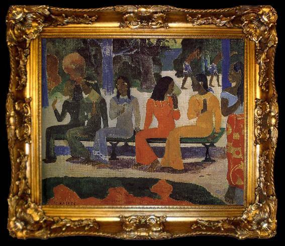 framed  Paul Gauguin Market, ta009-2